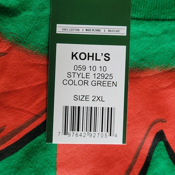 Holiday Party Elf T-Shirt Green 100% Cotton Christmas Crew Neck Men's 2XL - Picture 5 of 6